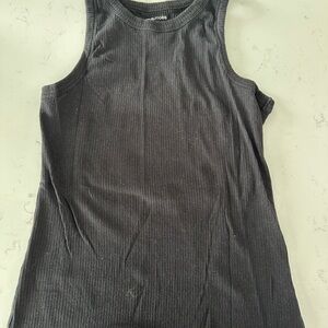 Maurices Black Ribbed Tank Top